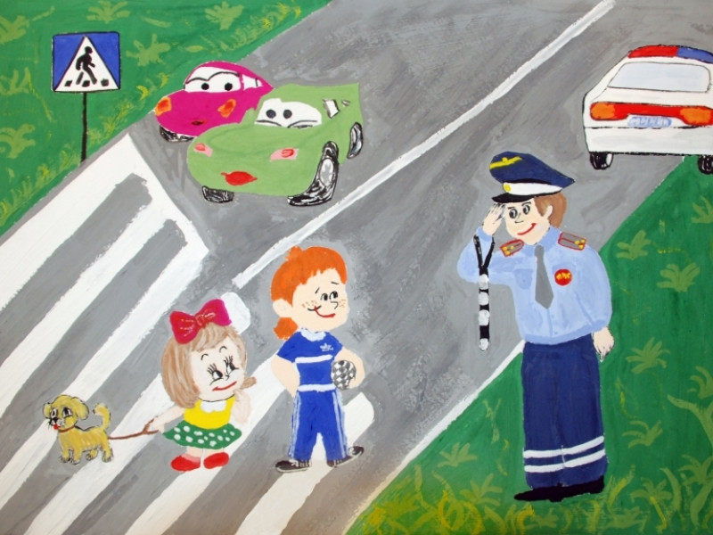 детские рисунки про полицию Чаховская