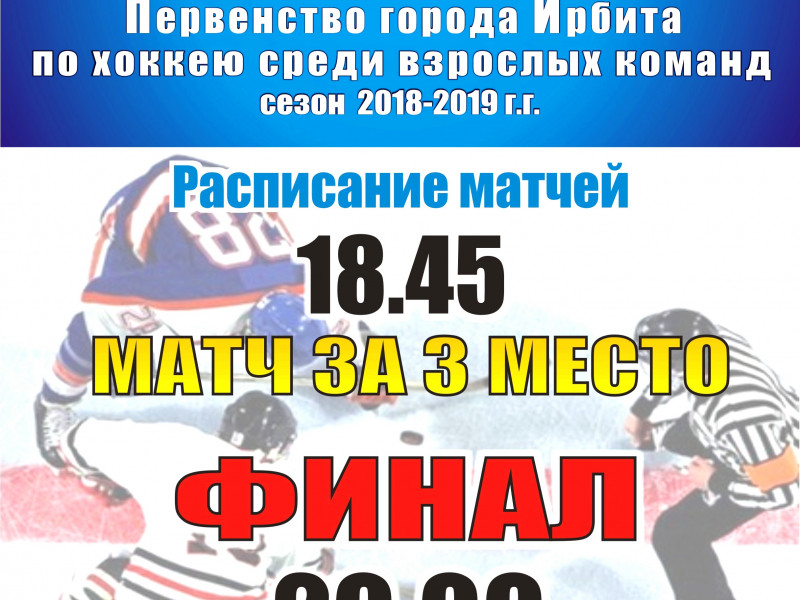 Финал Первенства города Ирбита по хоккею среди взрослых команд (сезон 2018-2019 г.г.)