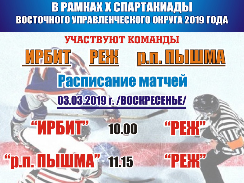 Финальный турнир по хоккею среди взрослых команд в рамках X спартакиады Восточного управленческого округа 2019 года