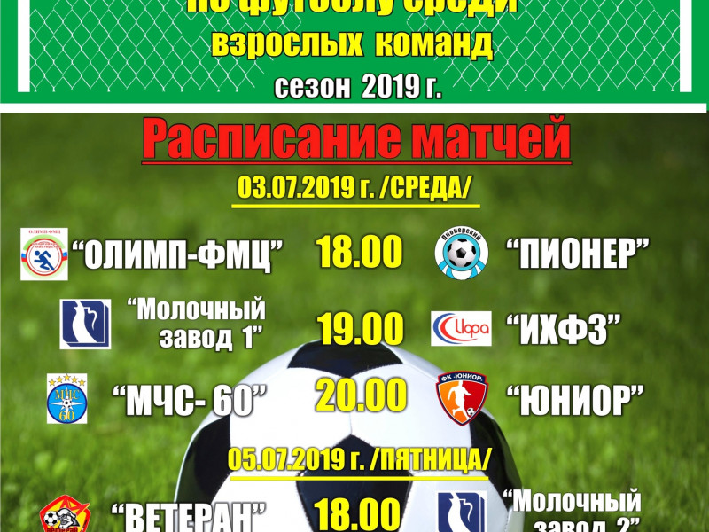 4 тур Первенства города Ирбита по футболу среди взрослых команд, сезон 2019 г.